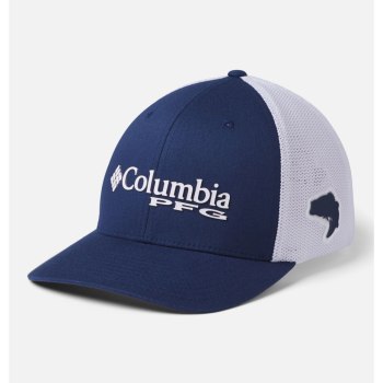 Columbia Petten Heren, PFG Mesh Ball DonkerGrijs Wit Rood, 75QGKLHDZ
